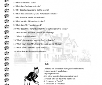 Movie Worksheet: Fawlty Towers [Checking In]