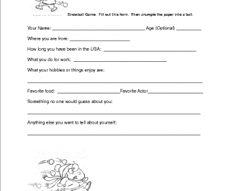 Snowball Fight Activity - Introduce a Friend