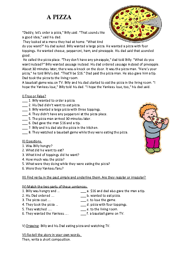 Past Simple Reading Worksheet