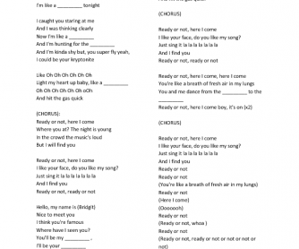 Song Worksheet: Here I Come by Bridgit Mendler [Part 2]