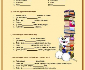 Countable and Uncountable Nouns Elementary Worksheet