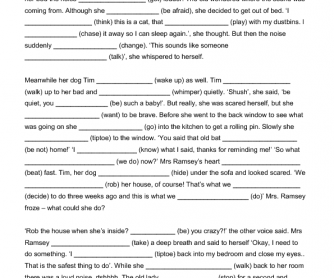 Mrs. Ramsey's Night - Mixed Tenses Worksheet