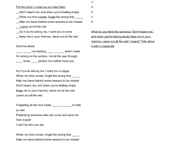 Song Worksheet: Leave Out All The Rest [Present Perfect]