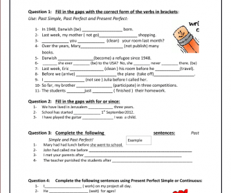 Grammar Exercises Tenses