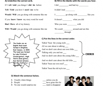 Song Worksheet: Young Folks by The Kooks