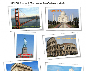 First Conditional Worksheet: Famous Sights