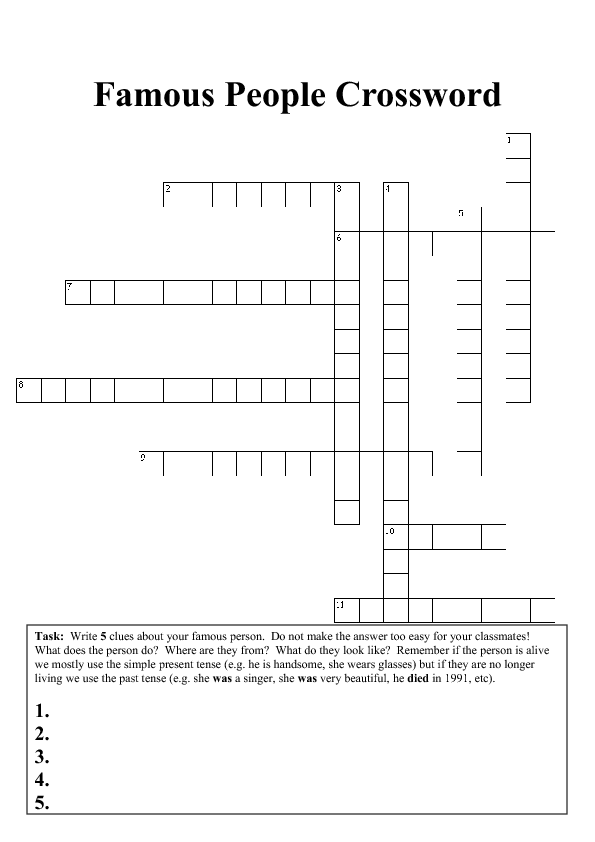 notable definition crossword