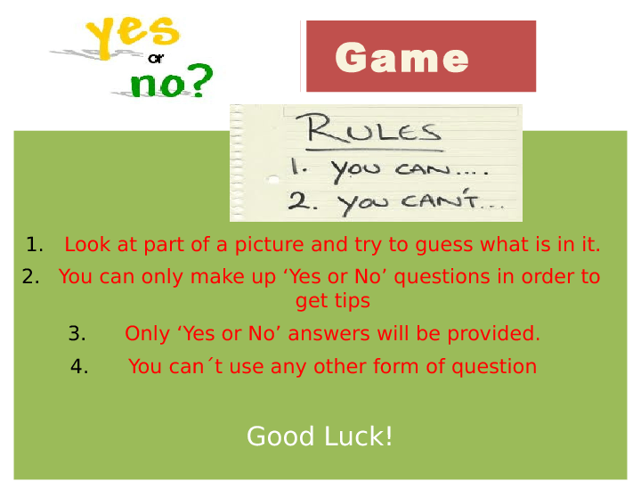 What This? Yes No Game