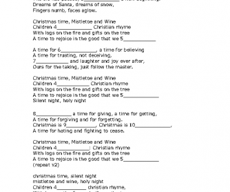 Song Worksheet: Mistletoe and Wine by Cliff Richards