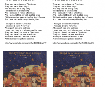 Song Worksheet: I Believe in Father Christmas by Greg Lake