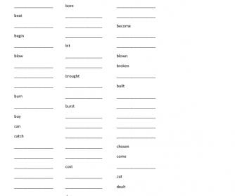 irregular verbs test