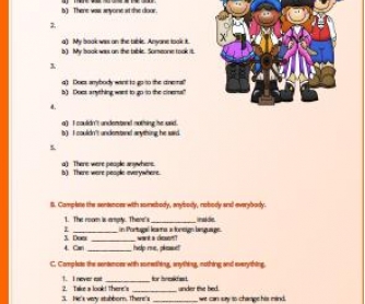 Indefinite Pronouns Worksheet