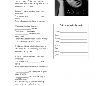 Song Worksheet: Don't You Remember by Adele