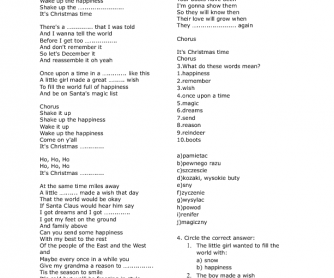 Song Worksheet: Shake up Christmas by Train