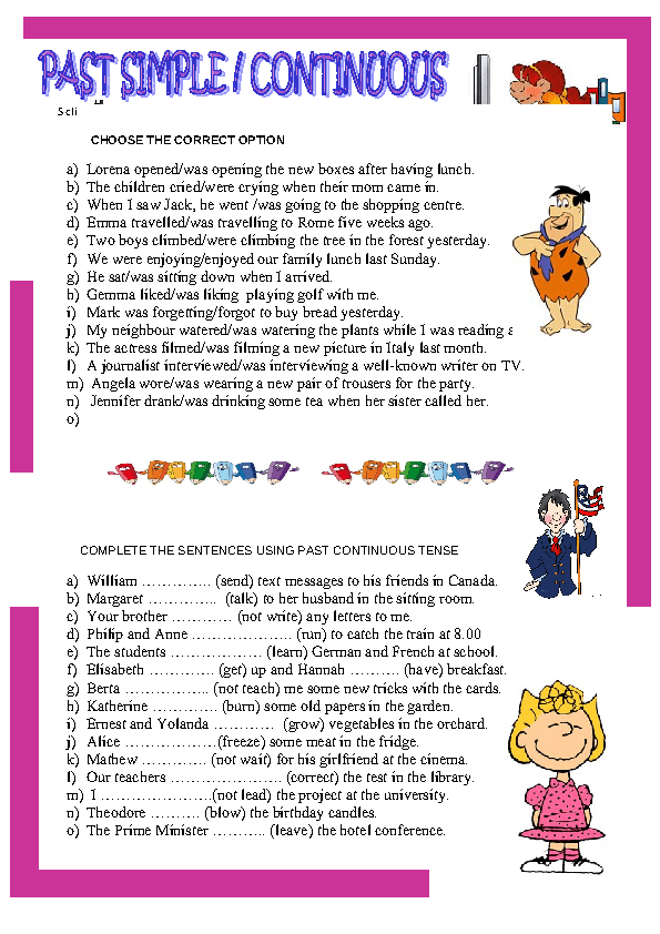 English Worksheet Past Simple And Past Continuous