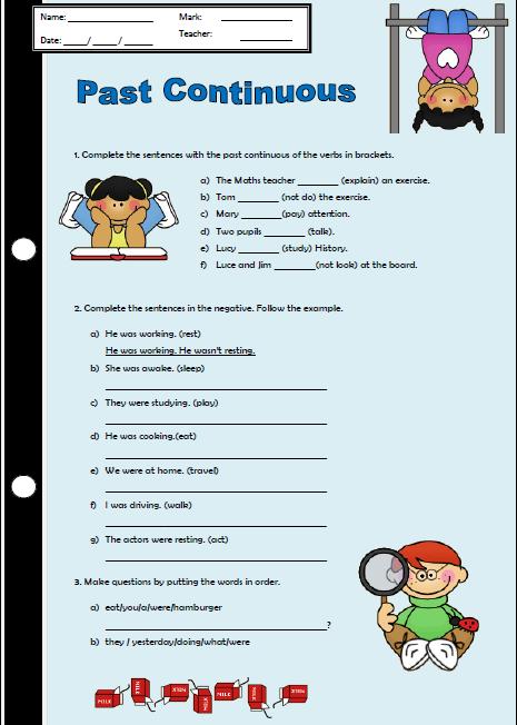 The Past Continuous Tense Worksheet