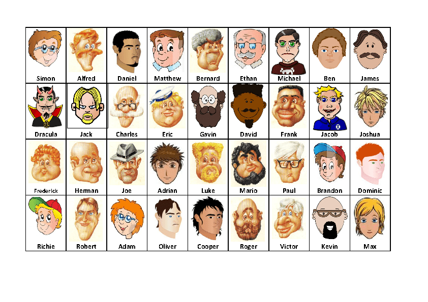 Printable Guess Who Character Sheets Pdf - Printable Templates