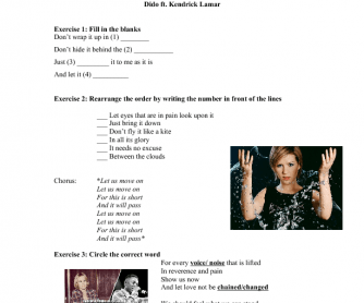 Song Worksheet: Let Us Move On by Dido