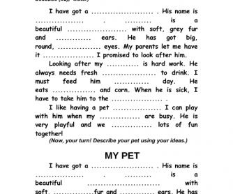 My Pet: Controlled Writing