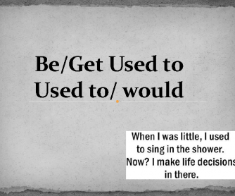 Be/Get Used to and Used to/Would Worksheet