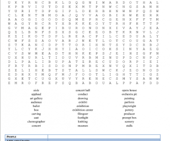 Entertainment Vocabulary Word Search