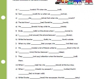 Past Simple vs Past Continuous Elementary Worksheet II