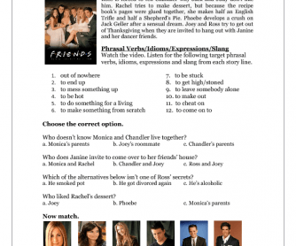 TV Series Worksheet: Friends (S06E09)