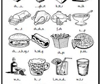Food Missing Vowels Activity