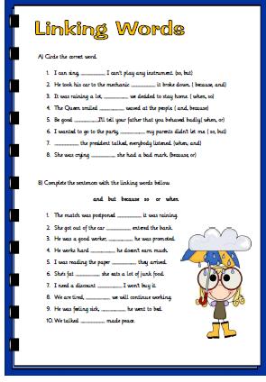 Linking Words Revision Worksheet