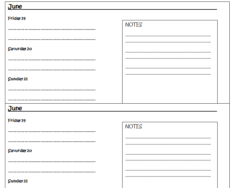 Template For Diary Entry