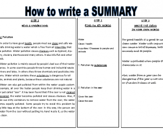 Writing a Summary in 3 Steps