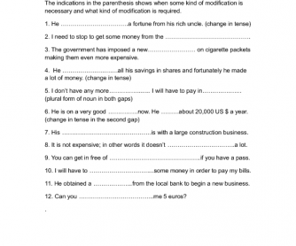 vocabulary money and finance intermediate word search