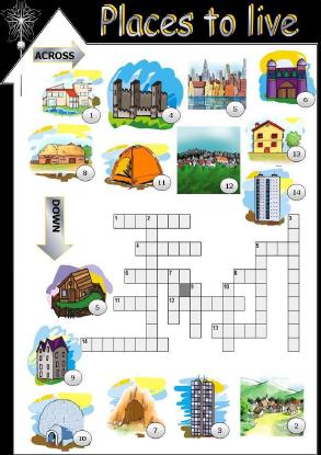 Types of Houses Picture Crossword