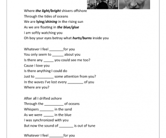 Song Worksheet: I Love you by Woodkid