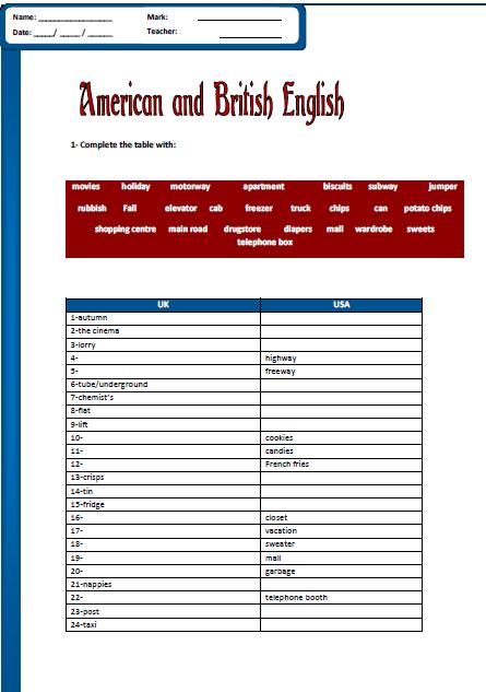 british-english-vs-american-english-worksheet
