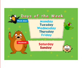 Calendar Worksheet - Days of the Week