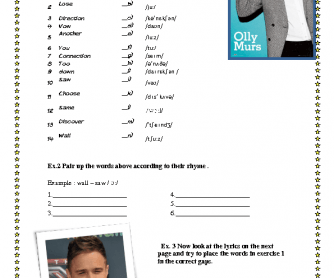 Song Worksheet: Army of Two by Olly Murs