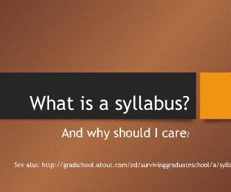 What is a Syllabus?