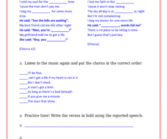Song Worksheet: The Importance of Being Idle by Oasis