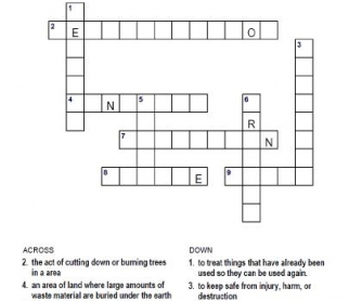 Environment Crossword Puzzle