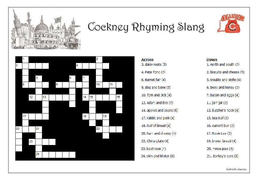 London #39 s Cockney Rhyming Slang Crossword