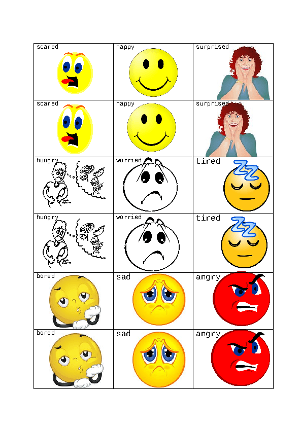 Feelings Matching Game For Preschoolers