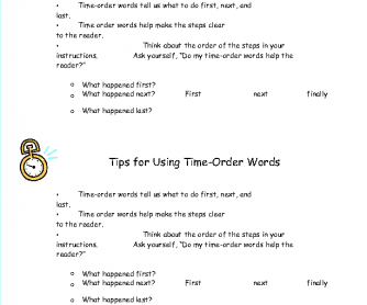 Time Order Words in Instructions
