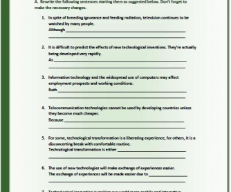Connectors and Technology Intermediate Worksheet