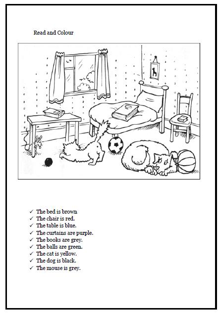 Read And Colour Elementary Worksheet
