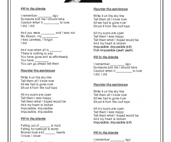 Song Worksheet: Impossible by James Arthur