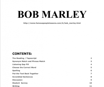 Bob marley biography essay