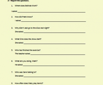 Reported Speech: Questions