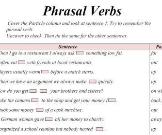 Phrasal Verbs Worksheet