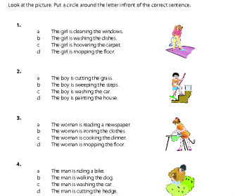 Picture Sentences - Chores
